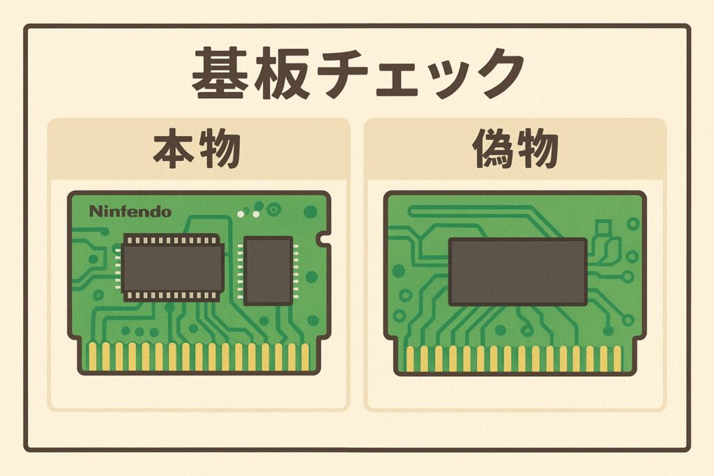 スーファミソフト基板の本物と偽物の違い